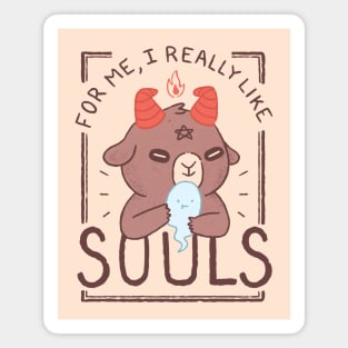 Cute Baphomet Kid - It's Souls! Magnet